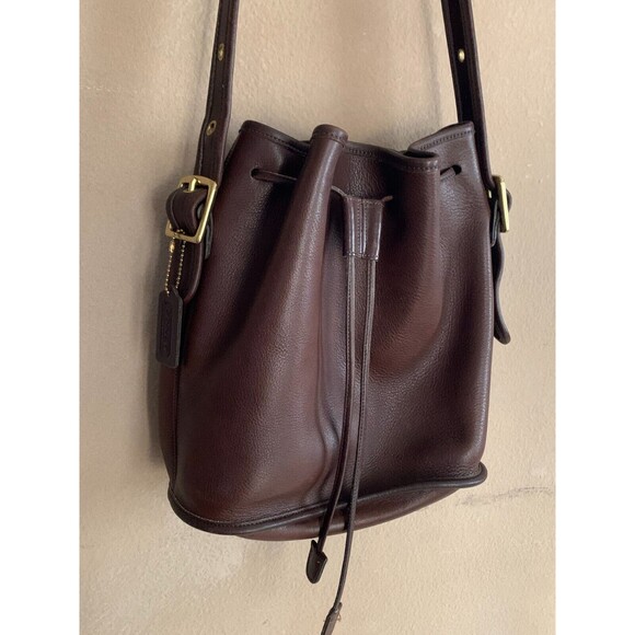 VTG COACH Bucket Bag 9952 Lula's Legacy Brown Leather Drawstring Shoulder Bag - Picture 1 of 9